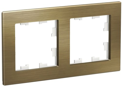 Рамка универсальная Systeme Electric AtlasDesign Nature 2-м. металл латунь фото Рамка универсальная Systeme Electric AtlasDesign Nature 2-м. металл латунь картинка